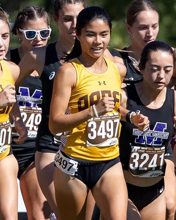 Gabriella racing for Rowan