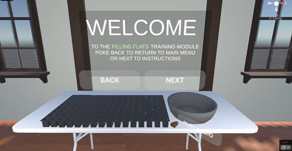 Greens Do Good VR Training: VR training welcome screen