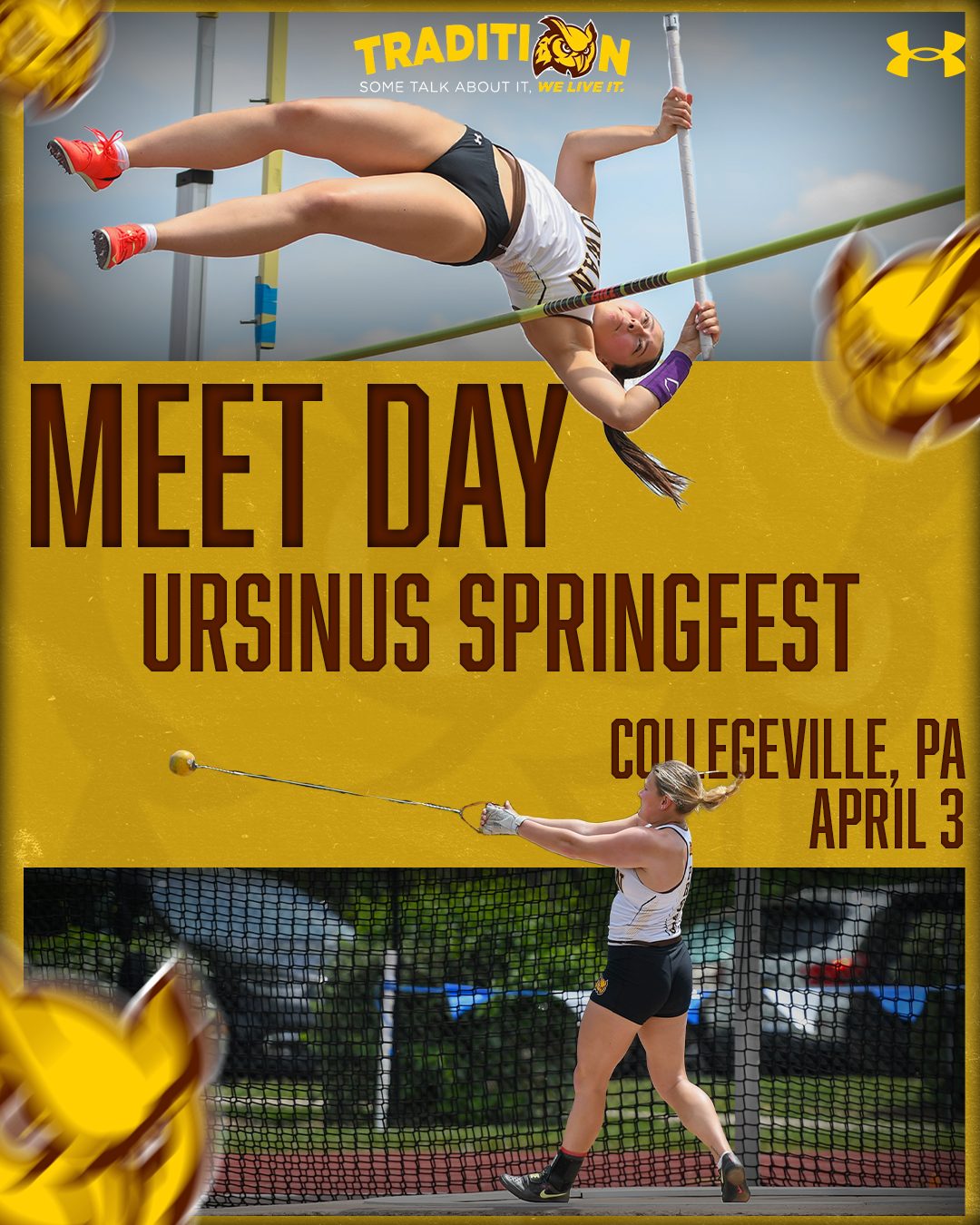 Rowan track and field graphic