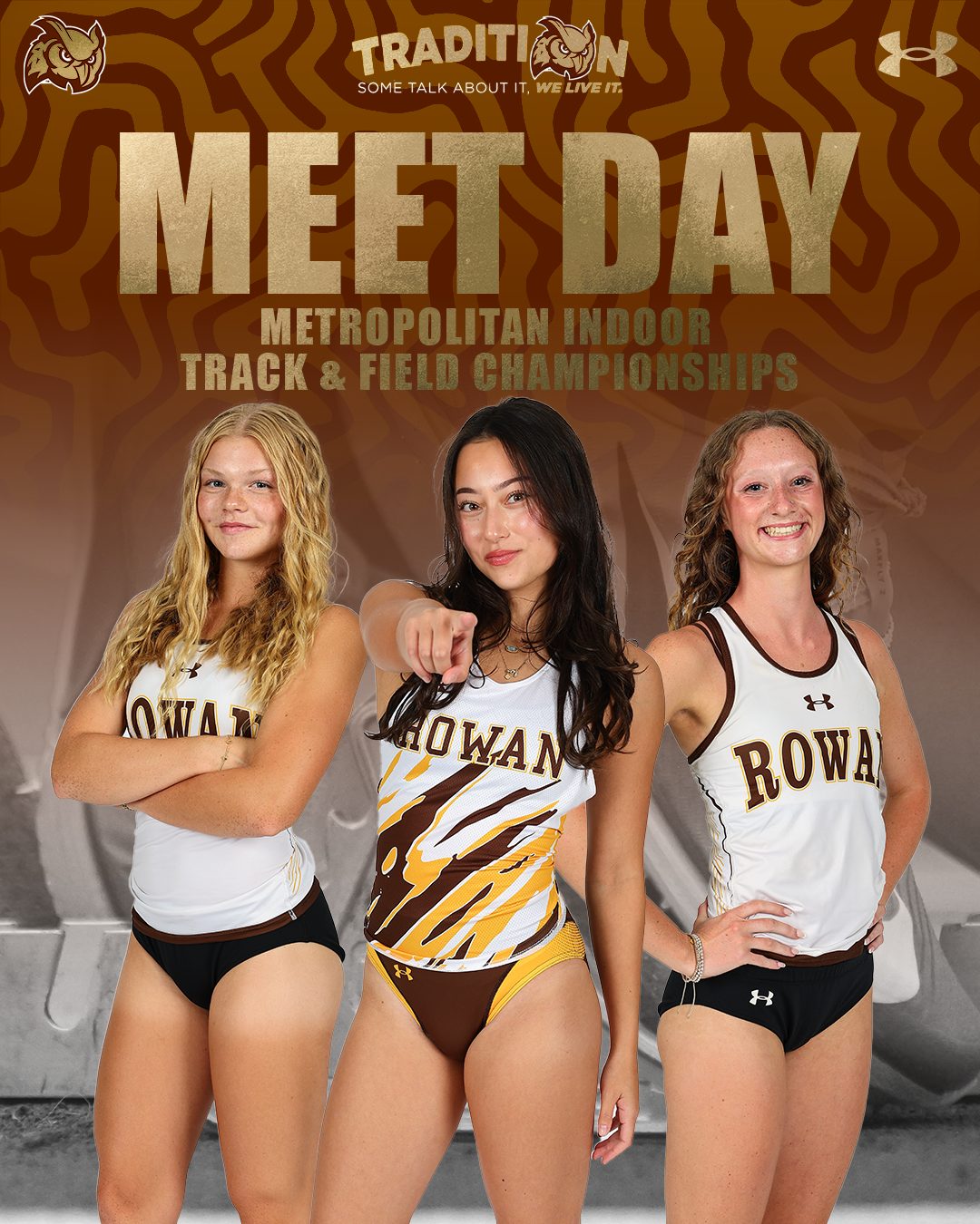 Rowan track and field graphic