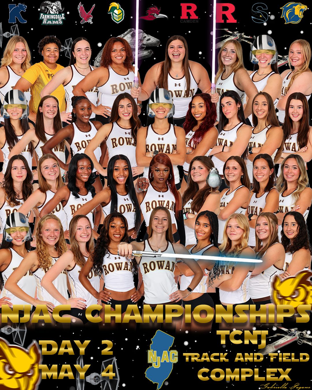 Rowan track and field graphic