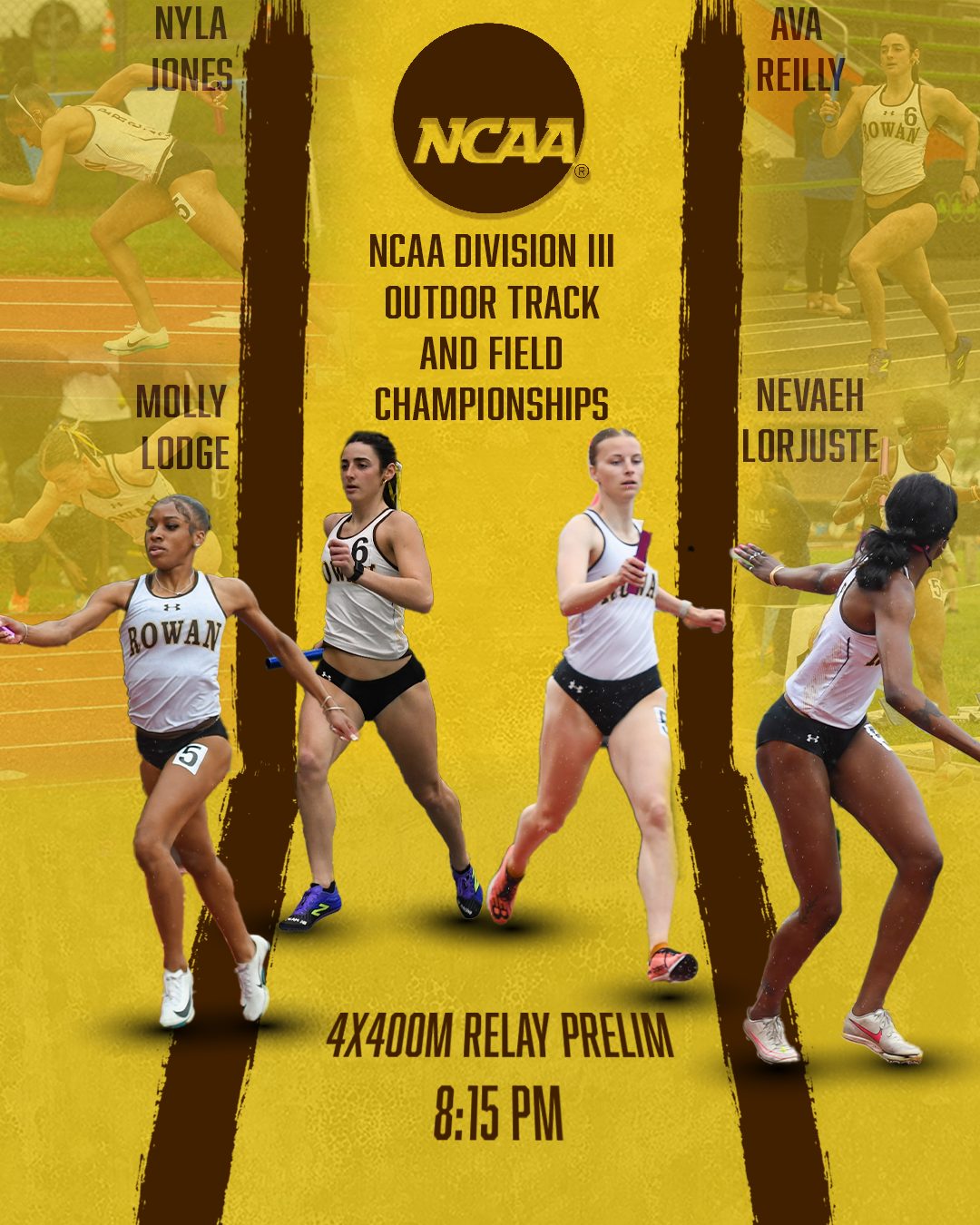 Rowan track and field graphic