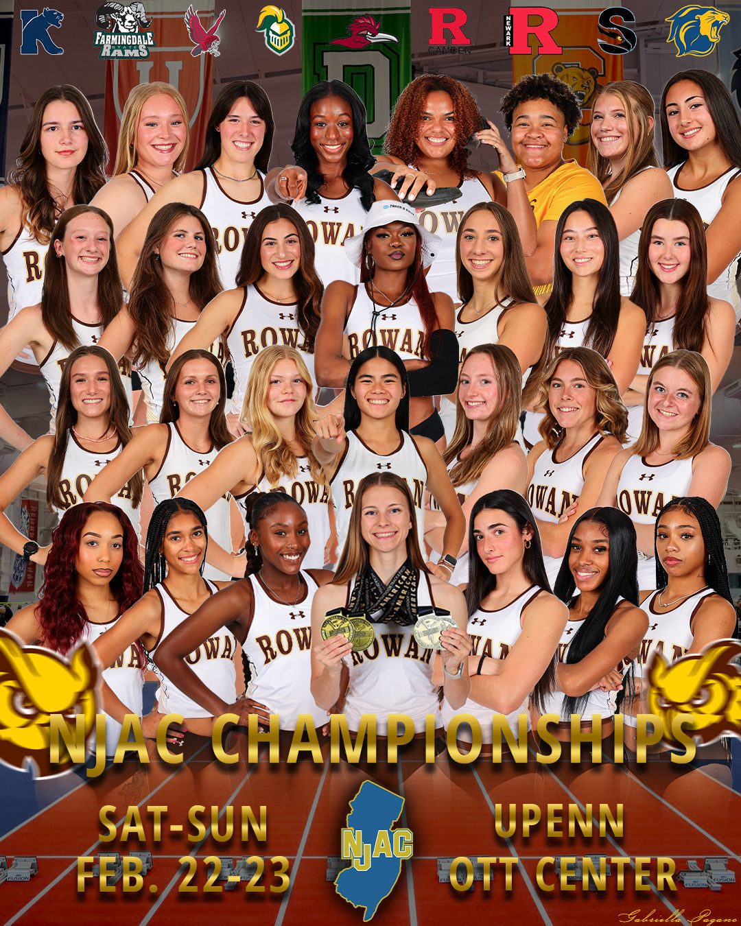 Rowan track and field graphic