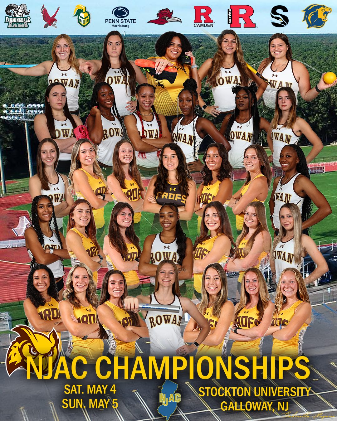 Rowan track and field graphic