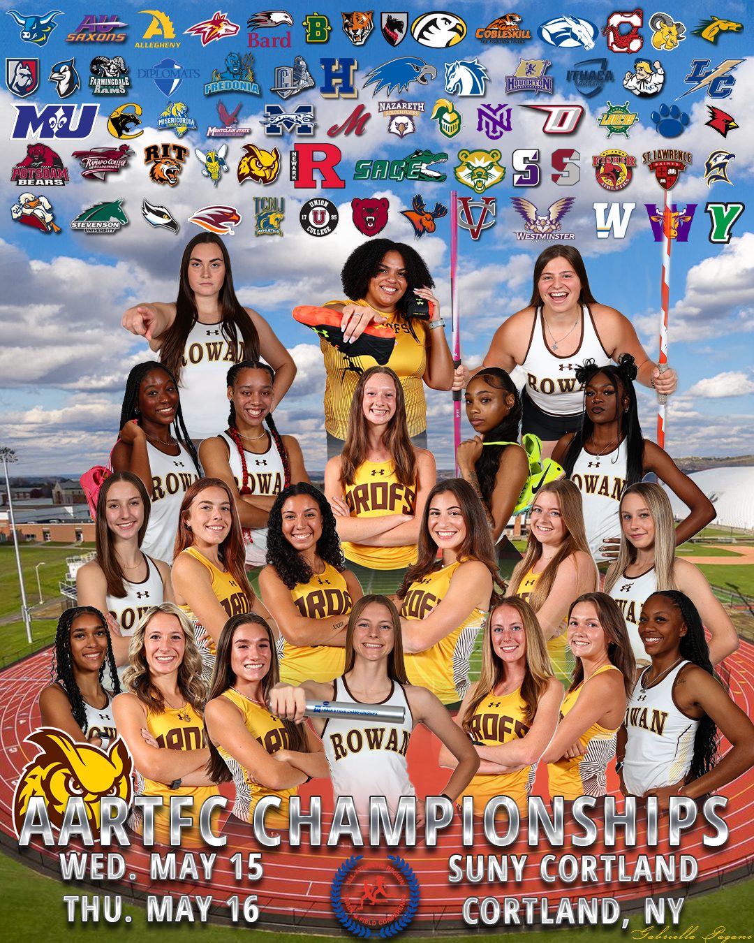 Rowan track and field graphic
